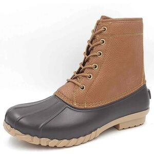 NET JBU Men's Maine Tan Waterproof Boots dark brown/beige size 13